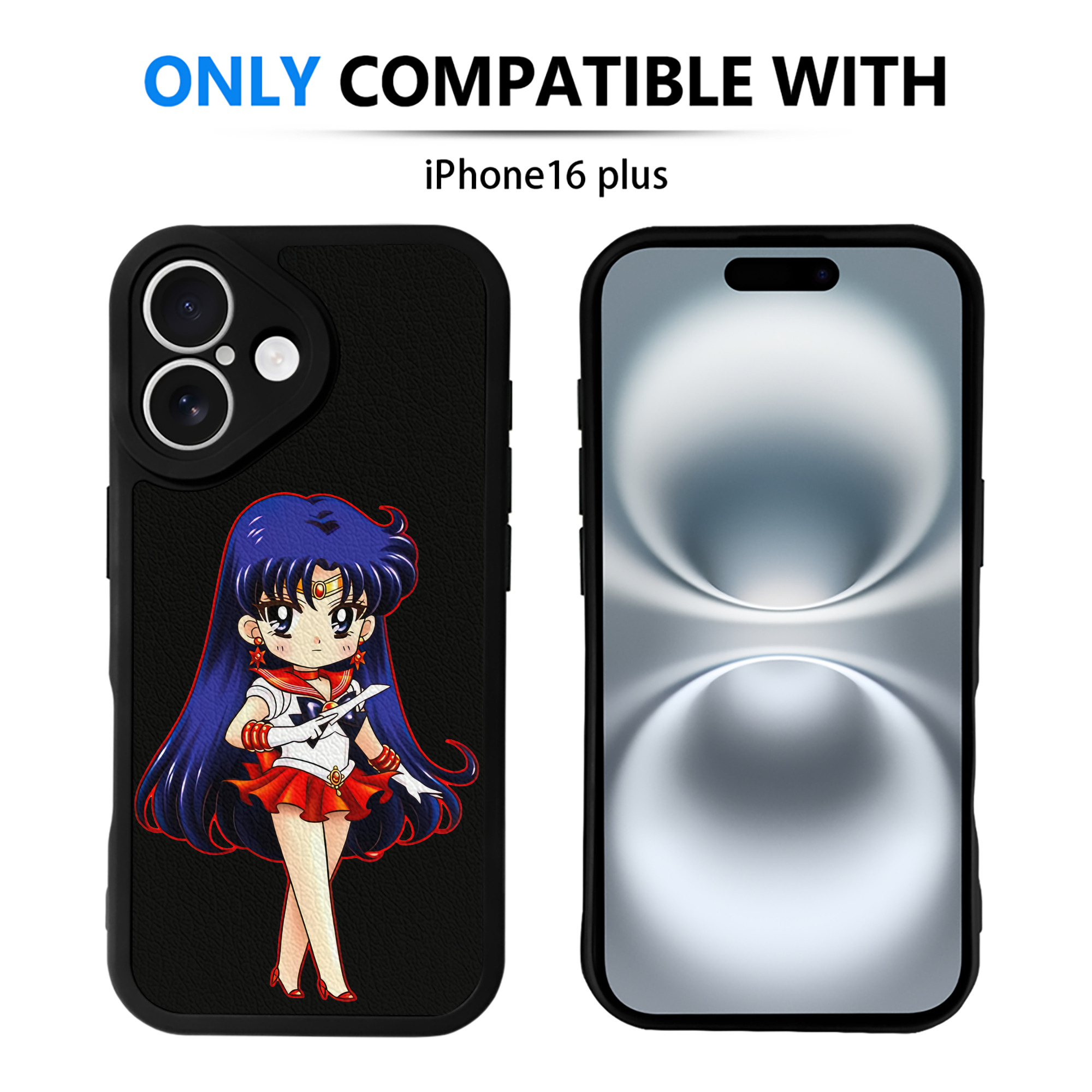 （画像用） 美少女戦士セーラームーン 火野レイ ひの レイ Sailor Moon Hino Rei （セーラーマーズ,Sailor Mars） 【iPhone 16シリーズ対応】シリコンスマホケース（レザー調） 材質：シリコン